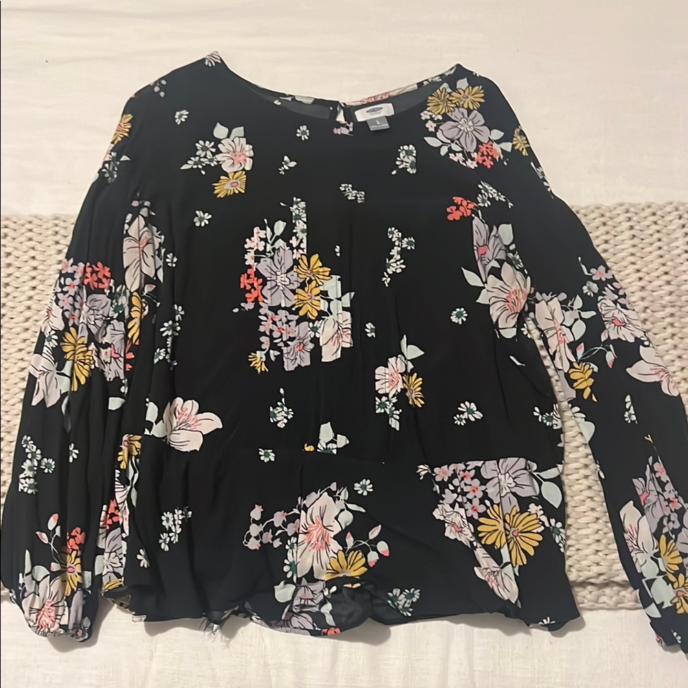 Floral Black Women's Top